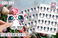 Love sticker Sheet Valentine Day Love You to the moon Product Image 1