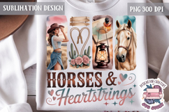 Cowgirl Brushstrokes PNG Sublimation Cow Horse Product Image 1