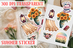 Summer sticker Cute flowers Love Picnic Beach Spring Product Image 1