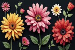 Gerbera Daisies Against a Dark Background Wallpaper Product Image 1