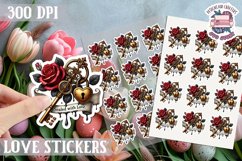 Love sticker Sheet Valentine Day Lovers Gothic Skull PNG Product Image 1