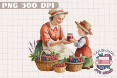 Watercolor Vintage Market Clipart PNG Sublimation Summer Product Image 1