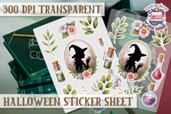 Halloween sticker sheet Creepy Scrapbook PNG Funny Skulls Product Image 1