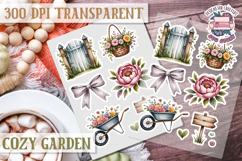 Cozy Garden sticker sheet Flowers Botanical PNG Cute Product Image 1