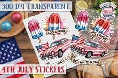 4th July sticker sheet USA Scrapbook PNG Independent Day Product Image 1