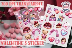 Love sticker Sheet Valentine Day Lovers Funny Heart PNG Product Image 1