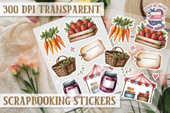 Scrapbooking sticker sheet Cute Funny PNG Watercolor School Product Image 1