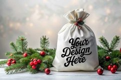 Christmas Santa Sack Mockup - Christmas Template JPG File Product Image 1