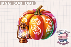 Autumn Pumpkin Sublimation design Fall Decorative Color PNG Product Image 1