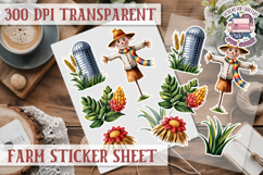 Farm sticker sheet Harvest Scrapbook PNG Vegetables Cozy Product Image 1
