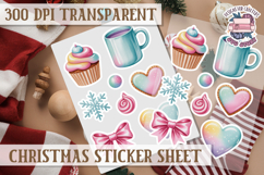 Christmas Watercolor Sticker Sheet Winter Cute Holiday PNG Product Image 1