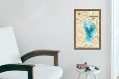 Lake Alamoosook, Laser Wood map SVG Product Image 4
