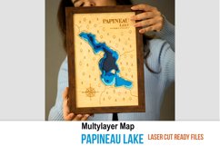 Papineau Lake PDF, AI, SVG - Wood Multilayer Laser Cut Desig Product Image 1