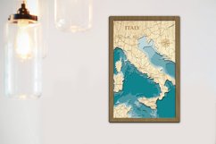 Italy 3d Map - Wood Multilayer Laser Cut files Product Image 2