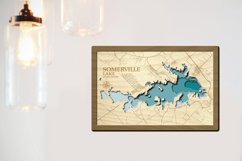 3D lasercut map of Somerville Lake with multiple layers Product Image 2