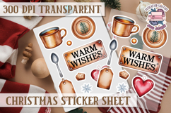 Christmas Watercolor Sticker Sheet Winter Cute Holiday PNG Product Image 1
