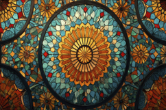 Sun Mosaic Stained Glass Background Wallpaper Product Image 1