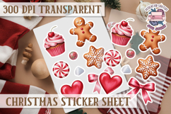 Christmas Watercolor Sticker Sheet Winter Cute Holiday PNG Product Image 1