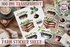 Farm sticker sheet Harvest Scrapbook PNG Vegetables Cozy Product Image 1