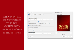 Happy New Year 2026 Greeting Card Printable PDF JPG Glitter Product Image 5