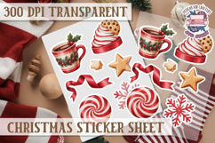 Christmas Watercolor Sticker Sheet Winter Cute Holiday PNG Product Image 1