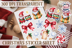 Christmas Watercolor Sticker Sheet Winter Cute Holiday PNG Product Image 1