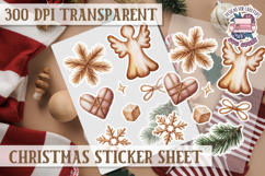 Christmas Watercolor Sticker Sheet Winter Cute Holiday PNG Product Image 1