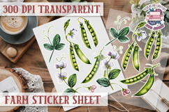 Farm sticker sheet Harvest Scrapbook PNG Vegetables Cozy Product Image 1