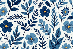 Blue Floral Pattern Background Product Image 1