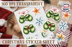 Christmas Watercolor Sticker Sheet Winter Cute Holiday PNG Product Image 1