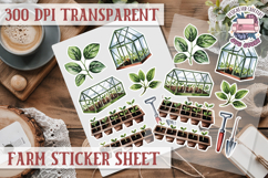 Farm sticker sheet Harvest Scrapbook PNG Vegetables Cozy Product Image 1