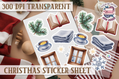 Christmas Watercolor Sticker Sheet Winter Cute Holiday PNG Product Image 1