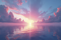 Sunset Over the Ocean Background Wallpaper Product Image 1