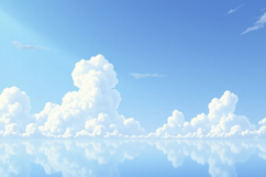 Fluffy White Cumulus Clouds Background Wallpaper Product Image 1