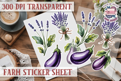 Farm sticker sheet Harvest Scrapbook PNG Vegetables Cozy Product Image 1