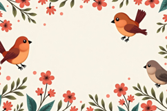 Floral With Birds Background Product Image 1