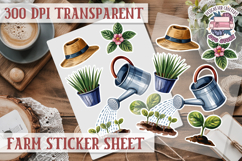 Farm sticker sheet Harvest Scrapbook PNG Vegetables Cozy Product Image 1