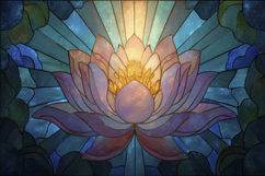 Stained Glass Lotus Background Wallpaper Product Image 1
