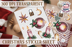 Christmas Watercolor Sticker Sheet Winter Cute Holiday PNG Product Image 1
