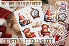 Christmas Watercolor Sticker Sheet Winter Cute Holiday PNG Product Image 1