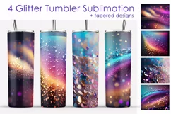 Glitter Tumbler Sublimation. Colorful Tumbler Designs 20oz Product Image 1