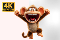 Cheerful Cartoon Monkey Transparent PNG Product Image 1