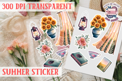 Summer sticker Cute flowers Love Picnic Beach Spring Product Image 1