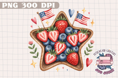 4th of July PNG Sublimation Strawberry berries Patriotic Product Image 1