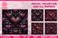 Gothic Valentine Digital Papers Bundle Product Image 7
