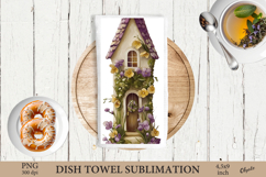 Whimsical Easter Dish Towel Sublimation PNG Product Image 1