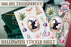 Halloween sticker sheet Creepy Scrapbook PNG Funny Skulls Product Image 1