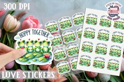 Love sticker Sheet Valentine Day Cute Animals Quote PNG Product Image 1