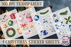 Christmas Watercolor Sticker Sheet Winter 4 PNG Product Image 1