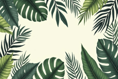 Green Leaves Border Background Product Image 1